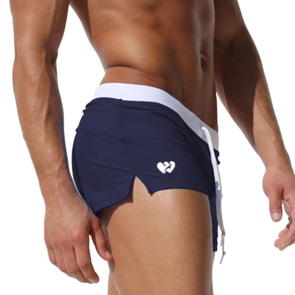 Men's Sexy Swim Trunks Front Pocket Resort Swimwear Blue S - Picture 5 of 5
